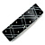 Black/ White Acrylic Checked Pattern Crystal Barrette Hair Clip Grip In Silver Tone Metal - 80mm Long - view 7
