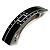Black/ White Acrylic Crystal Barrette Hair Clip Grip In Silver Tone Metal - 80mm Long - view 6