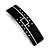 Black/ White Acrylic Crystal Barrette Hair Clip Grip In Silver Tone Metal - 80mm Long