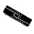 Black/ White Acrylic Crystal Barrette Hair Clip Grip In Silver Tone Metal - 80mm Long - view 8