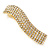 Clear Crystal Wavy Barrette Hair Clip Grip In Gold Plated Metal - 80mm - view 7