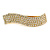 Clear Crystal Wavy Barrette Hair Clip Grip In Gold Plated Metal - 80mm - view 8