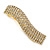 Clear Crystal Wavy Barrette Hair Clip Grip In Gold Plated Metal - 80mm - view 9