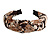 Snake Print Fabric Flex HeadBand/ Head Band in Black/ Brown/ Cream - view 4
