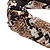 Snake Print Fabric Flex HeadBand/ Head Band in Black/ Brown/ Cream - view 7