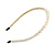 Bridal/ Prom/ Wedding Light Cream Faux Pearl Flex Hair Band/ Headband in Gold Tone Metal - Adjustable - view 8