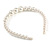 Bridal/ Prom/ Wedding Light Cream Faux Pearl Flex Hair Band/ Headband - Adjustable - view 6