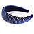 Retro Thicken Padded Velvet Diamante Wide Chunky Hair Band/ HeadBand/ Alice Band in Blue - view 7