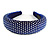 Retro Thicken Padded Velvet Diamante Wide Chunky Hair Band/ HeadBand/ Alice Band in Blue - view 5
