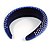 Retro Thicken Padded Velvet Diamante Wide Chunky Hair Band/ HeadBand/ Alice Band in Blue - view 6