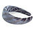 Retro Thicken Padded Velvet Glitter Stripes Wide Chunky Hair Band/ HeadBand/ Alice Band in Blue Grey - view 7
