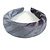 Retro Thicken Padded Velvet Glitter Stripes Wide Chunky Hair Band/ HeadBand/ Alice Band in Blue Grey - view 6