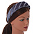 Retro Thicken Padded Velvet Glitter Stripes Wide Chunky Hair Band/ HeadBand/ Alice Band in Blue Grey - view 2