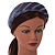 Retro Thicken Padded Velvet Glitter Stripes Wide Chunky Hair Band/ HeadBand/ Alice Band in Blue Grey - view 3