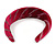 Retro Thicken Padded Velvet Glitter Stripes Wide Chunky Hair Band/ HeadBand/ Alice Band In Fuchsia - view 5