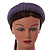 Retro Thicken Padded Velvet Diamante Wide Chunky Hair Band/ HeadBand/ Alice Band in Purple - view 2