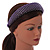 Retro Thicken Padded Velvet Diamante Wide Chunky Hair Band/ HeadBand/ Alice Band in Purple - view 3