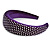 Retro Thicken Padded Velvet Diamante Wide Chunky Hair Band/ HeadBand/ Alice Band in Purple - view 7