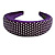 Retro Thicken Padded Velvet Diamante Wide Chunky Hair Band/ HeadBand/ Alice Band in Purple - view 5