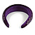Retro Thicken Padded Velvet Diamante Wide Chunky Hair Band/ HeadBand/ Alice Band in Purple - view 6