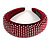 Retro Thicken Padded Velvet Diamante Wide Chunky Hair Band/ HeadBand/ Alice Band in Burgundy - view 5