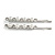 Pair Of Clear Crystal White Pearl Bead Hair Slides In Rhodium Plating - 60mm L - view 6