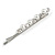 Pair Of Clear Crystal White Pearl Bead Hair Slides In Rhodium Plating - 60mm L - view 7