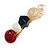 Small Multicoloured Acrylic Bead Barrette Hair Clip Grip in Gold Tone - 65mm W - view 5