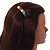 Small Multicoloured Acrylic Bead Barrette Hair Clip Grip in Gold Tone - 65mm W - view 2