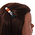 Small Multicoloured Acrylic Bead Barrette Hair Clip Grip in Gold Tone - 65mm W - view 3