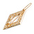 Small Gold Tone Clear Crystal Diamond Hair Slide/ Grip - 60mm Across - view 4