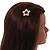 Small Gold Tone Clear Crystal Star Hair Slide/ Grip - 50mm Across - view 2