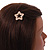 Small Gold Tone Clear Crystal Star Hair Slide/ Grip - 50mm Across - view 3