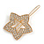 Small Gold Tone Clear Crystal Star Hair Slide/ Grip - 50mm Across - view 7