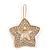 Small Gold Tone Clear Crystal Star Hair Slide/ Grip - 50mm Across - view 6