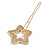 Small Gold Tone Clear Crystal Star Hair Slide/ Grip - 50mm Across - view 8