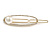 Gold Tone Metal Clear Crystal Cream Faux Pearl Oval Hair Slide/ Grip - 65mm Across - view 6