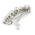 Small Faux White Glass Pearl Bead Clear Crystal Barrette Hair Clip Grip in Silver Tone - 60mm W - view 6