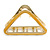 Gold Tone Yellow Enamel Triangular Hair Claw/ Clamp - 75mm Across - view 8