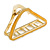 Gold Tone Yellow Enamel Triangular Hair Claw/ Clamp - 75mm Across - view 7
