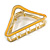 Gold Tone Yellow Enamel Triangular Hair Claw/ Clamp - 75mm Across