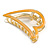Gold Tone Yellow Enamel Open Heart Hair Claw/ Clamp - 65mm Across - view 6
