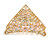 Small AB Crystal Pastel Pink/ Caramel Floral Hair Claw/ Clamp In Gold Tone - 65mm Across - view 5