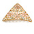 Small AB Crystal Pastel Pink/ Caramel Floral Hair Claw/ Clamp In Gold Tone - 65mm Across - view 2