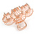 Polished Rose Gold Tone Shell Design Hair Claw/ Clamp - 75mm Across - view 7