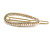 Gold Tone Faux Pearl Clear Crystal Open Oval Hair Slide/ Grip - 65mm Across - view 8