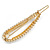 Gold Tone Faux Pearl Clear Crystal Open Oval Hair Slide/ Grip - 65mm Across - view 6