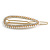 Gold Tone Faux Pearl Clear Crystal Open Oval Hair Slide/ Grip - 65mm Across - view 7