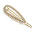 Gold Tone Faux Pearl Clear Crystal Open Oval Hair Slide/ Grip - 65mm Across - view 4