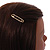 Gold Tone Metal Safety Pin Hair Slide/ Grip - 55mm Across - view 3